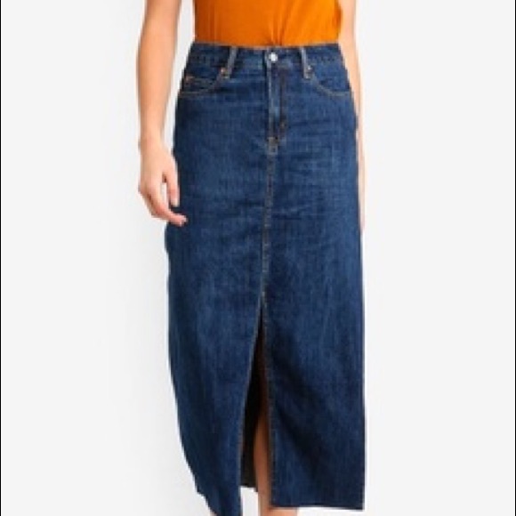 gap long denim skirt